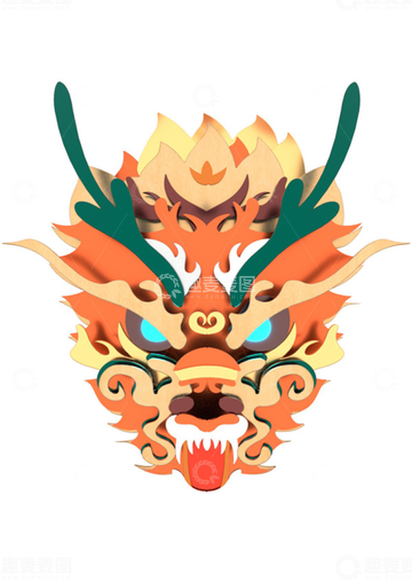 源文件下载【趣麦麦图】卡通中国龙元素