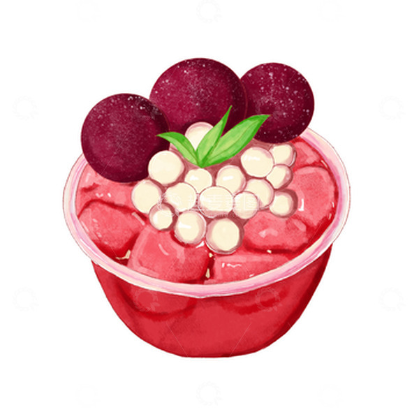 源文件下载【趣麦麦图】-杨梅冰汤圆冷饮