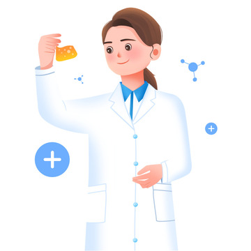 健康医疗做实验的女医生元素