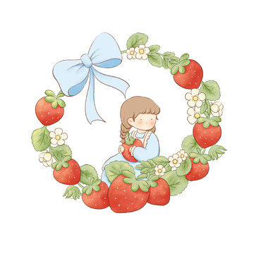 花圈草莓女孩
