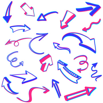 卡通可爱漫画箭头矢量元素