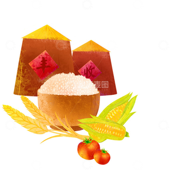 源文件下载【趣麦麦图】立秋丰收插画元素