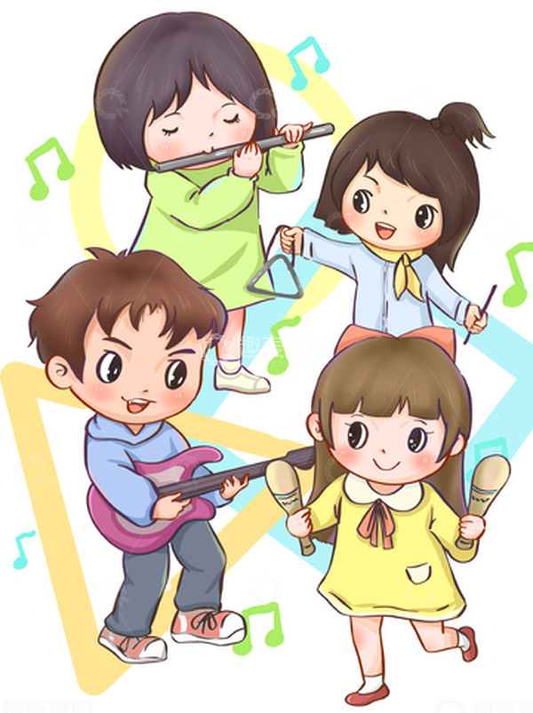 源文件下载【趣麦麦图】-夏日多巴胺缤纷朋友音乐会演奏场景元素