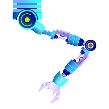 科技机械手臂手绘元素