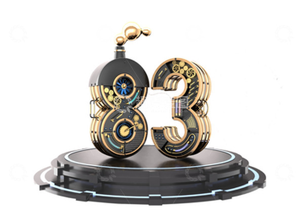 源文件下载【趣麦麦图】c4d机械数字设计