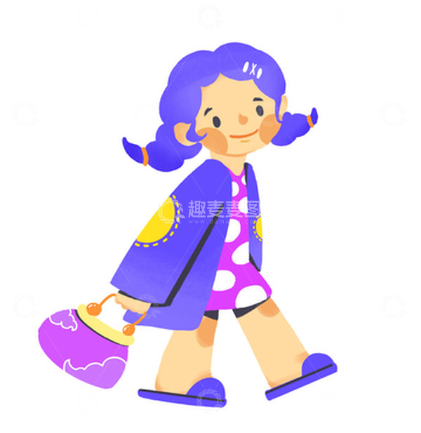 源文件下载【趣麦麦图】蓝色多巴胺人物形象