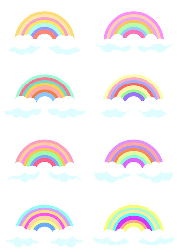 卡通七色彩虹矢量元素