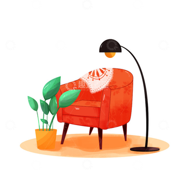 源文件下载【趣麦麦图】简约沙发摆件家居