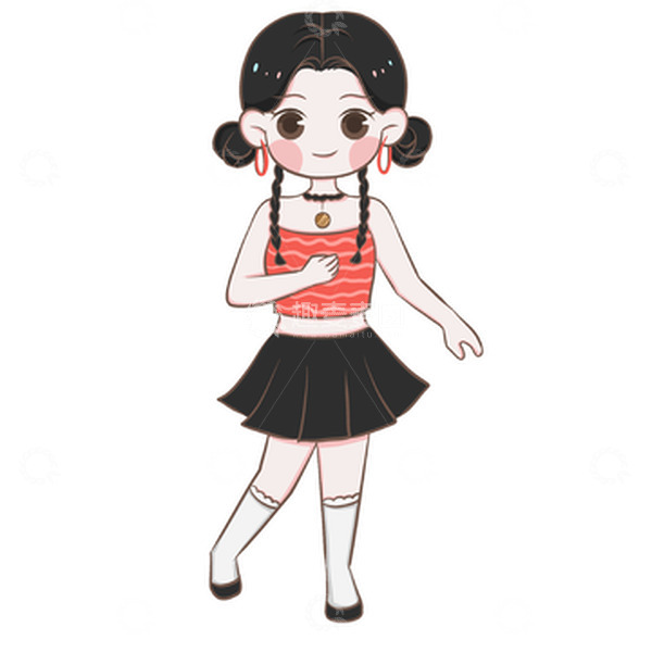 源文件下载【趣麦麦图】夏日多巴胺小女孩