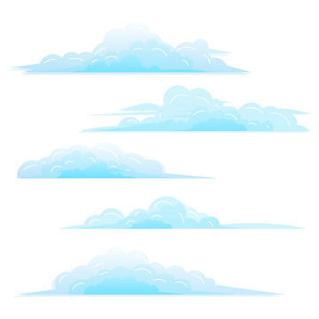 卡通淡蓝色云朵矢量元素