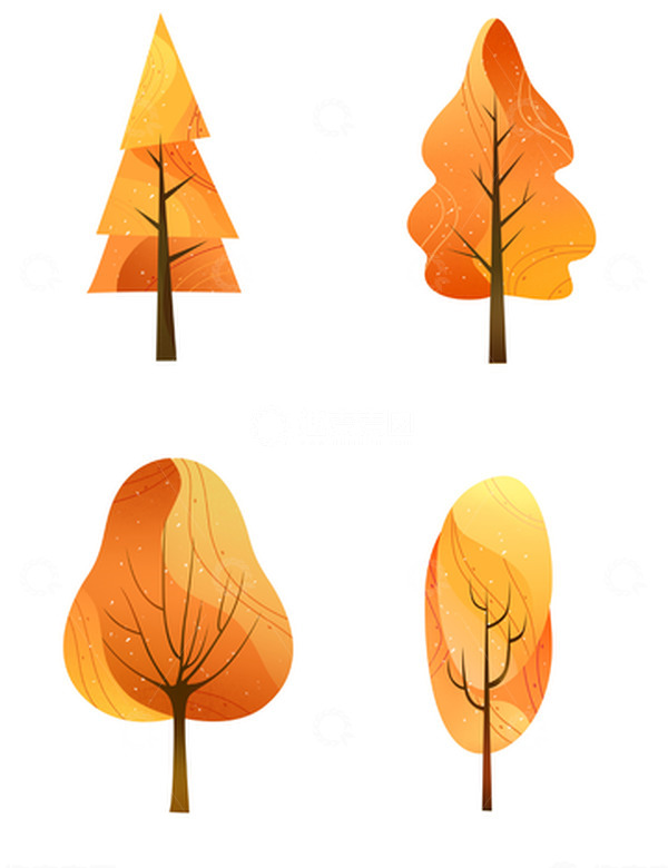 源文件下载【趣麦麦图】手绘抽象插画之树