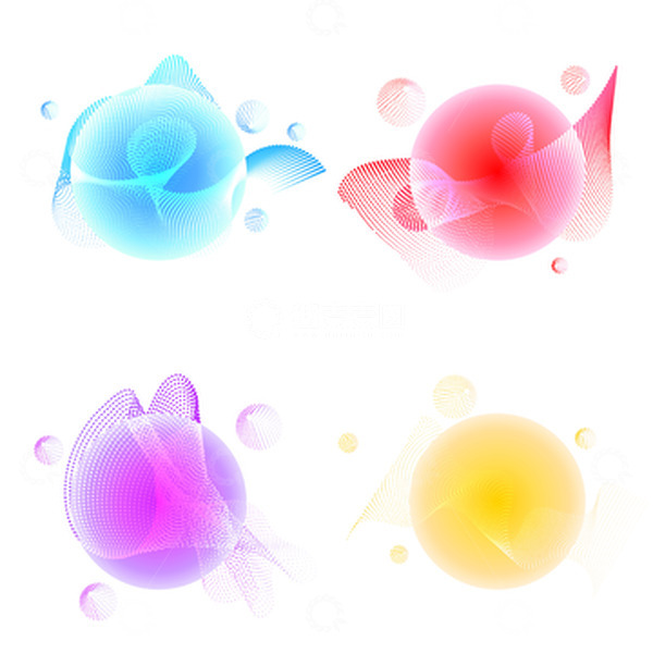 源文件下载【趣麦麦图】炫彩科技粒子星球矢量元素