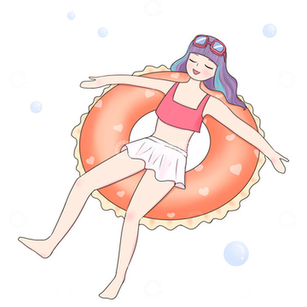 源文件下载【趣麦麦图】夏日多巴胺女孩