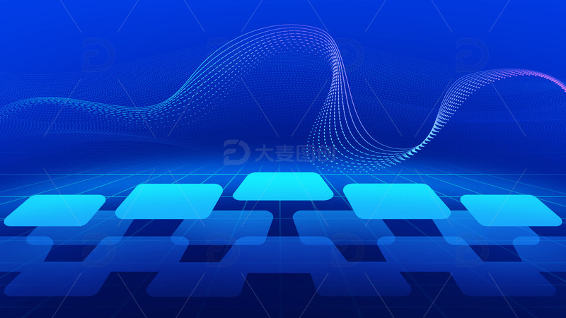 源文件下载【趣麦麦图】蓝色几何线条科技光线新能源海报背景