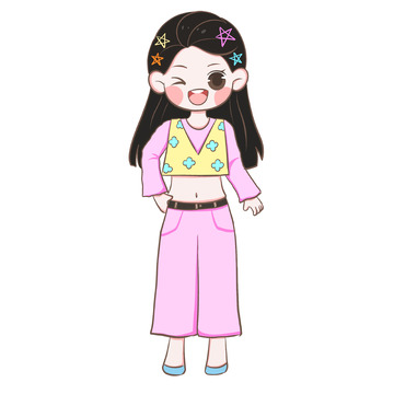 多巴胺夏日穿搭女孩