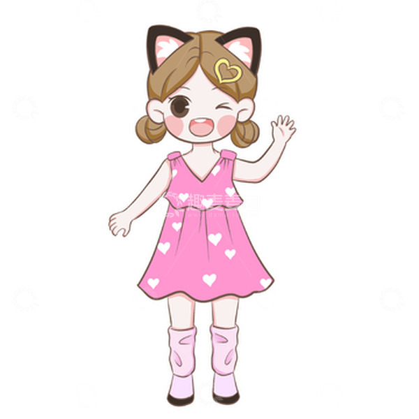 源文件下载【趣麦麦图】可爱夏日多巴胺穿搭女孩