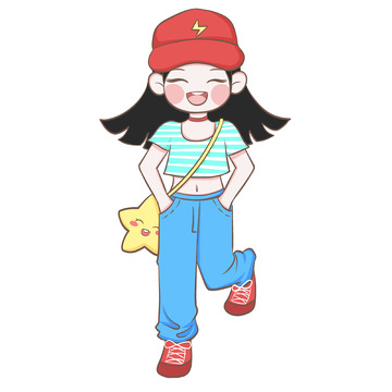 夏天彩色多彩多巴胺穿搭女孩