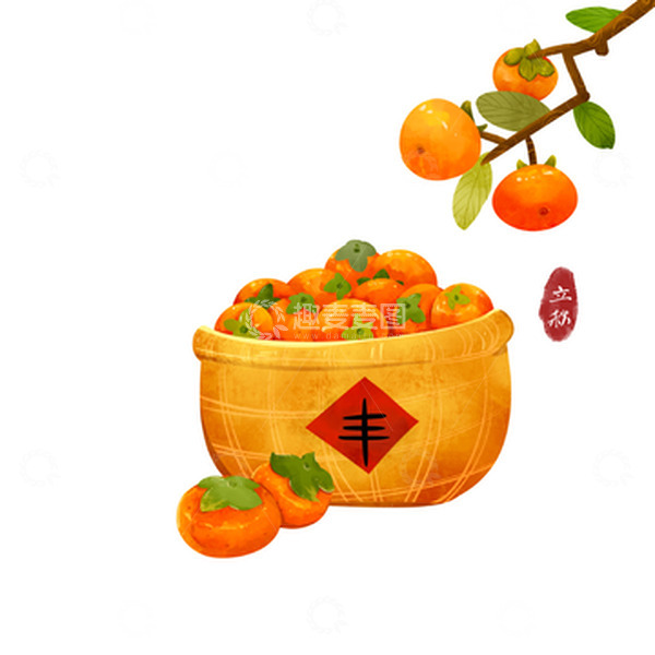 源文件下载【趣麦麦图】手绘丰收的柿子1