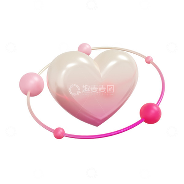 源文件下载【趣麦麦图】3D爱心七夕情人节