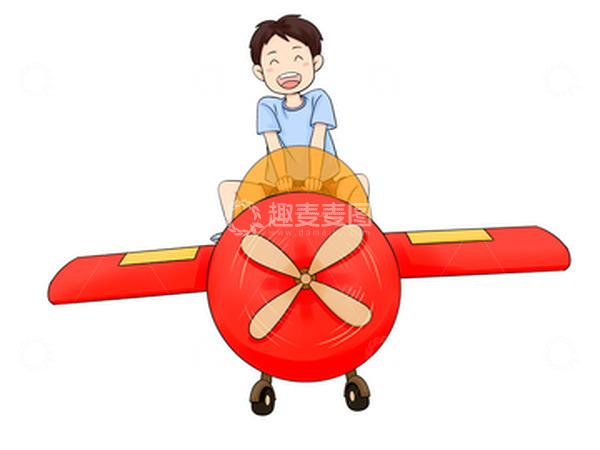 源文件下载【趣麦麦图】卡通手绘儿童坐飞机