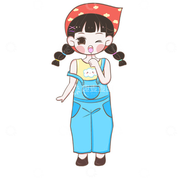 源文件下载【趣麦麦图】夏日可爱多巴胺穿搭女孩