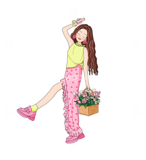 源文件下载【趣麦麦图】-夏日多巴胺女生穿搭街拍配色