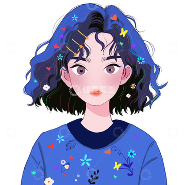 源文件下载【趣麦麦图】-多巴胺女孩头像