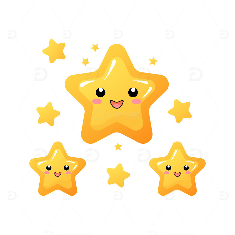 卡通矢量星星装饰元素