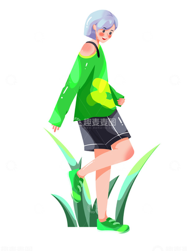 源文件下载【趣麦麦图】-简约小清新夏日多巴胺穿搭