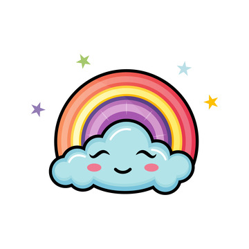 卡通可爱七彩虹质量装饰元素