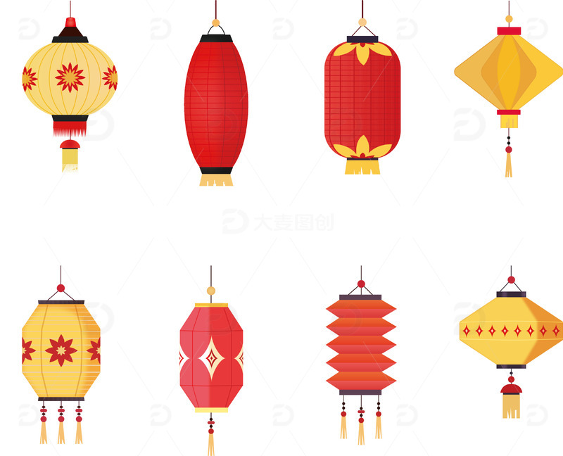 源文件下载【趣麦麦图】中国灯笼节日春节喜庆
