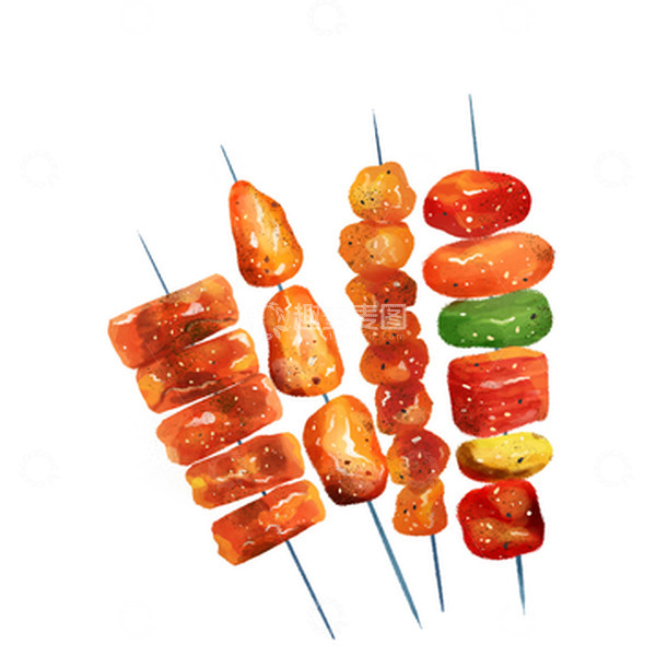 源文件下载【趣麦麦图】夏天烧烤美食元素插画