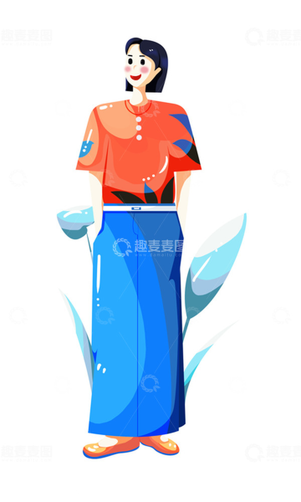 源文件下载【趣麦麦图】-小清新夏日多巴胺穿搭