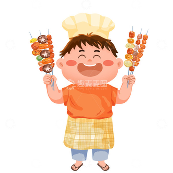 源文件下载【趣麦麦图】烧烤美食人物元素插画