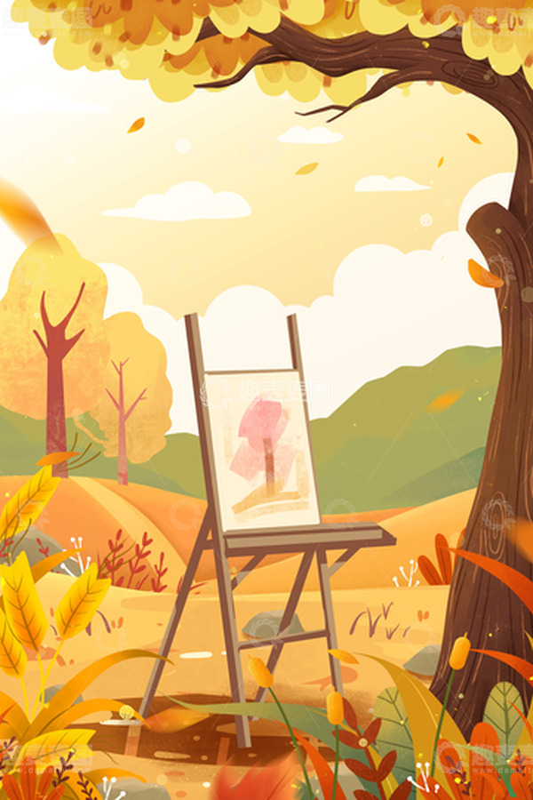 源文件下载【趣麦麦图】二十四节气立秋户外插画