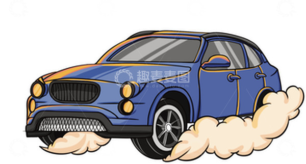 源文件下载【趣麦麦图】-小轿车汽车云上开车