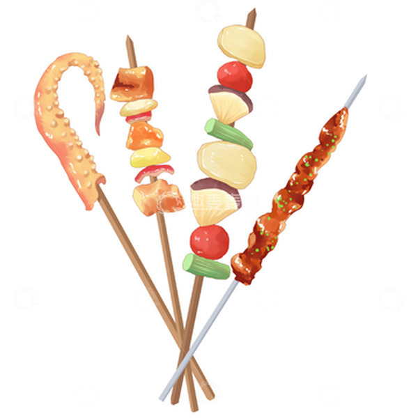源文件下载【趣麦麦图】美味小吃烧烤烤串