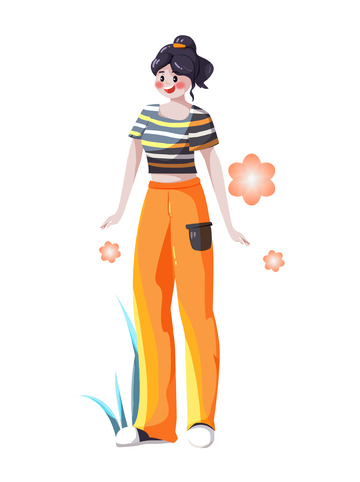 简约夏日多巴胺女孩