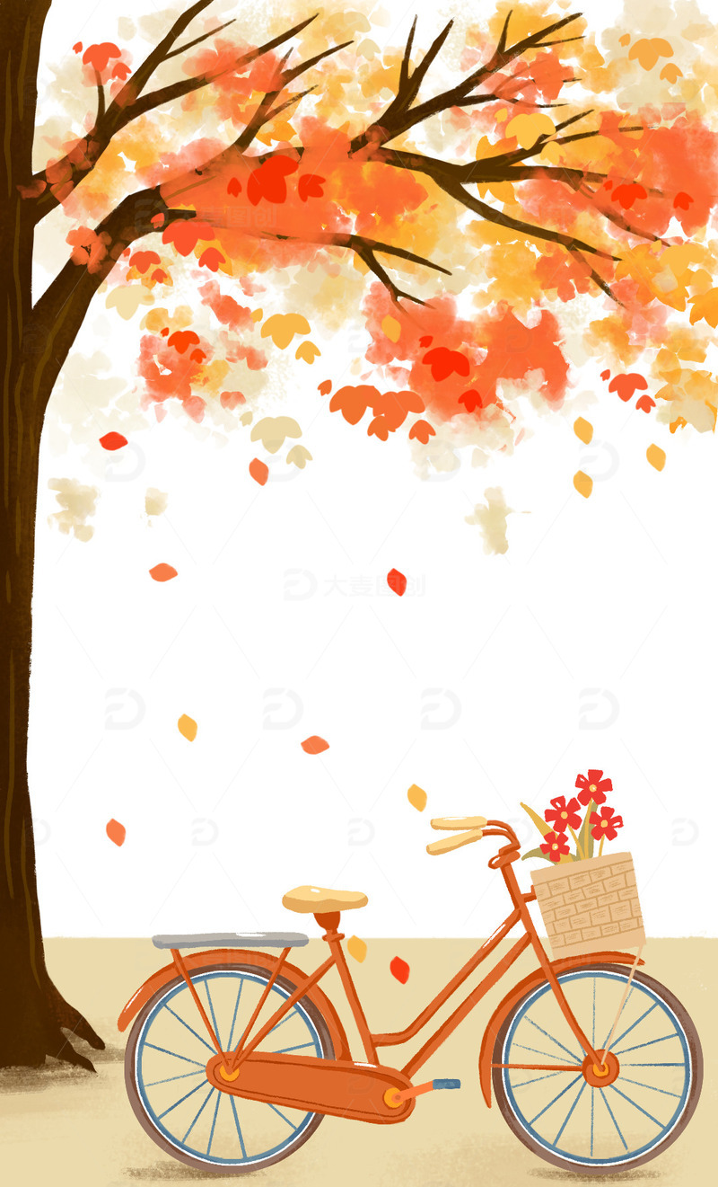 源文件下载【趣麦麦图】手绘扁平秋天