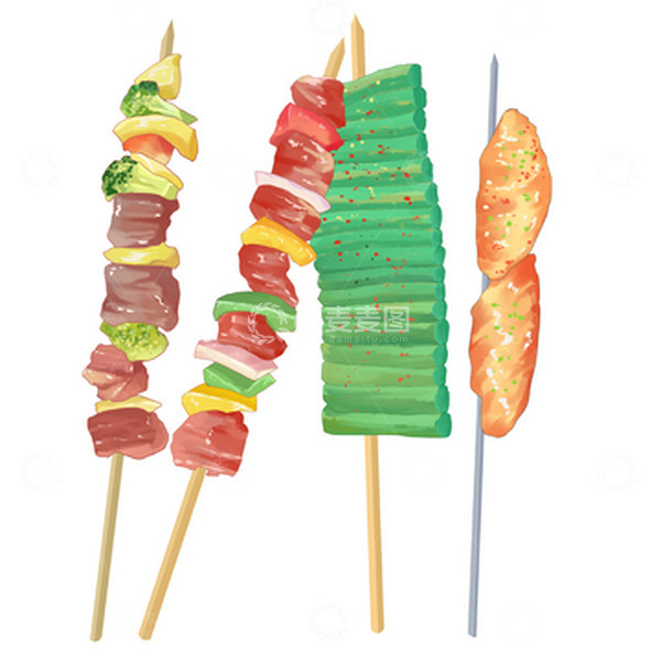 源文件下载【趣麦麦图】烧烤美食烤肉烤肉串