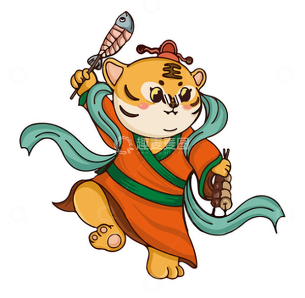 源文件下载【趣麦麦图】美食烤串卡通人物烧烤场景