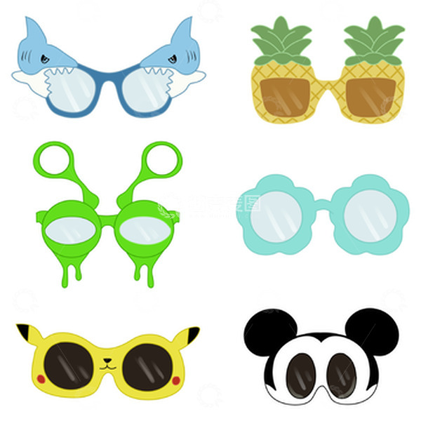 源文件下载【趣麦麦图】搞怪眼镜手绘套图