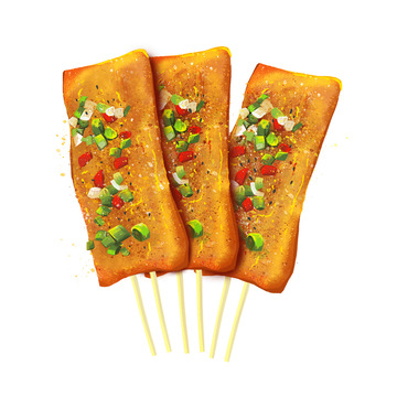 烧烤烤苕皮手绘插画元素