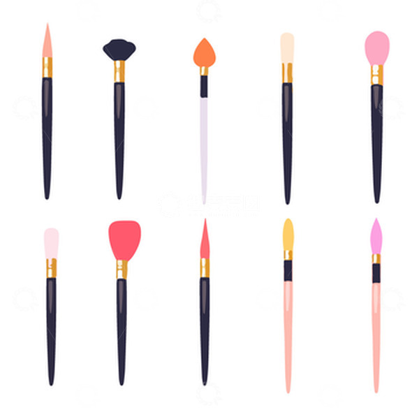 源文件下载【趣麦麦图】美妆笔矢量插画
