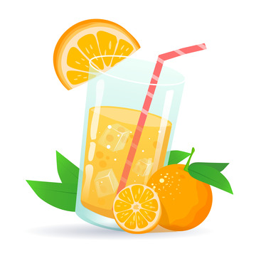 卡通可爱餐饮夏日水果饮料装饰插画元素