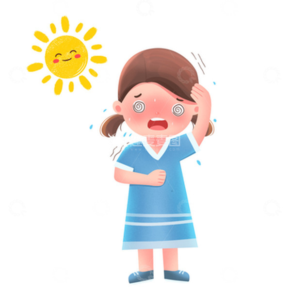源文件下载【趣麦麦图】夏季夏天预防中暑高温炎热酷暑头