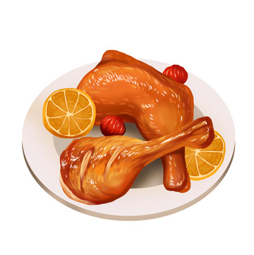 烧烤柠檬烤鸡腿