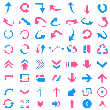 撞色科技方向循环箭头矢量元素