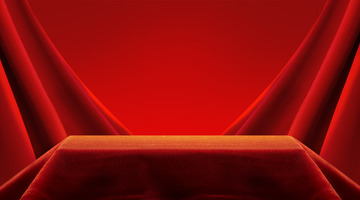 红色 背景 质感 绒布 桌子 活动