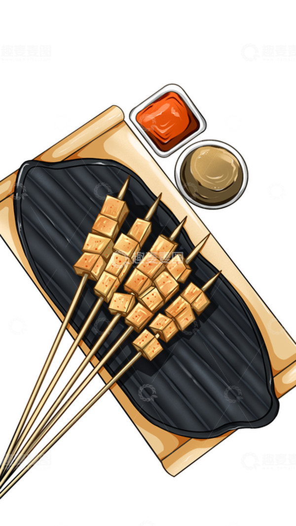 源文件下载【趣麦麦图】-香辣烧烤手绘插画